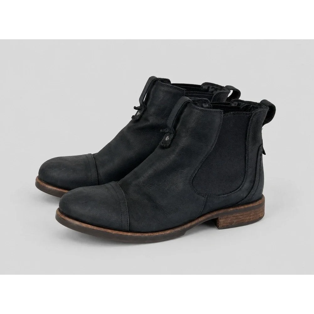 UGG Freamon Cap Toe Chelsea Boots Mens 10.5 Black Leather Ankle Work Goprcore